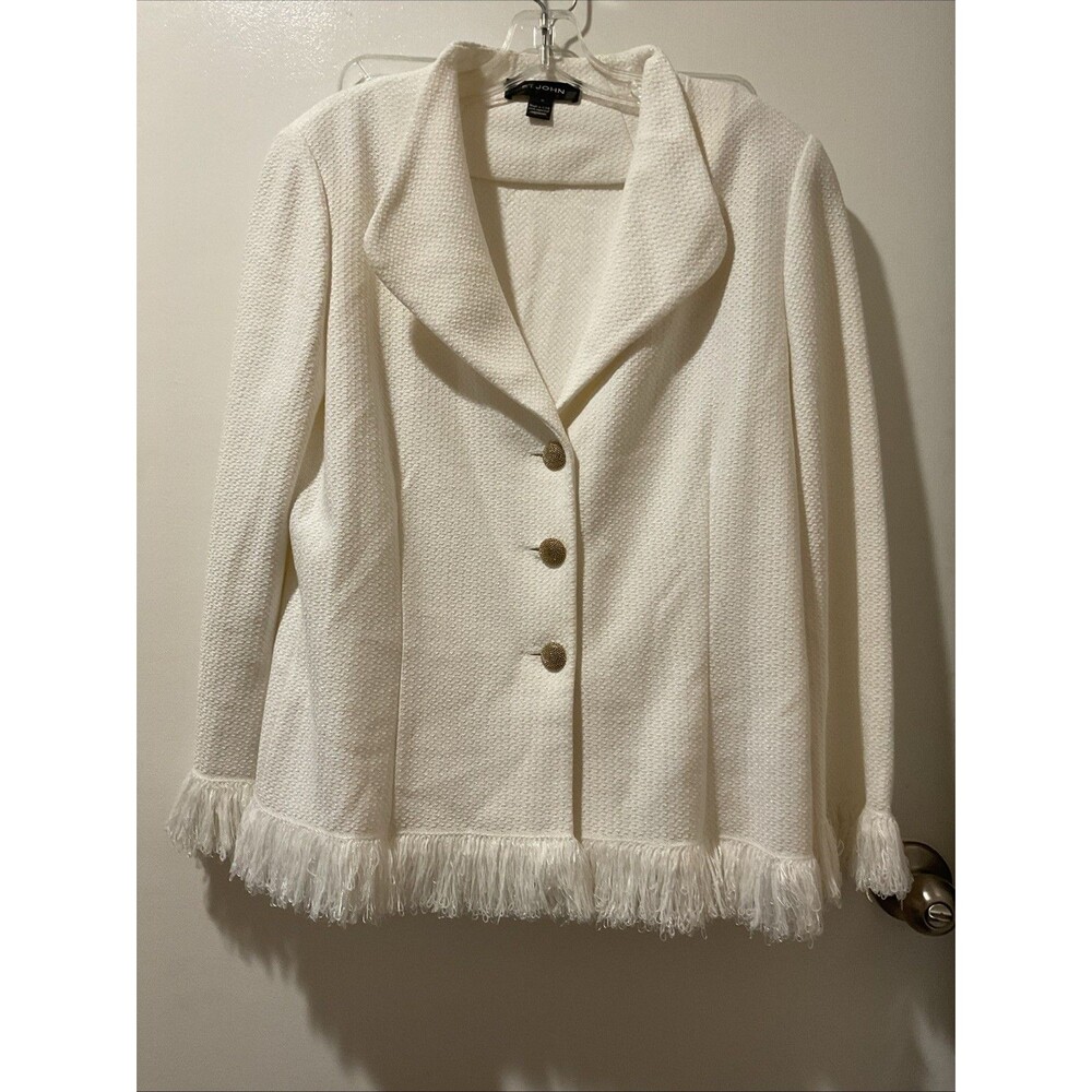 St John Blazer And Skirt Set Fringe Festive Holiday Party